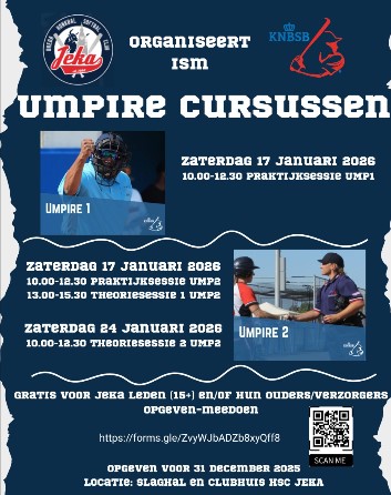 Inschrijving voor UMPIRE cursus(sen) JEKA 2026